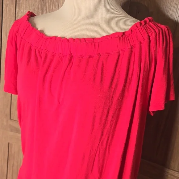 Rose One-Shoulder Pink Women's Top - Picture 4 of 7